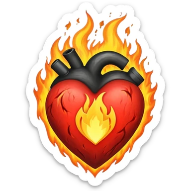 A black love hurt in black fire sticker