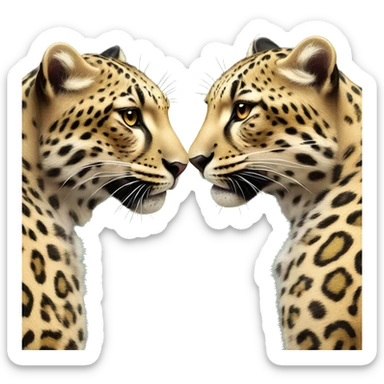 Two leopards love each other sticker