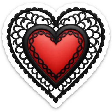 goth heart with black and red lace sticker