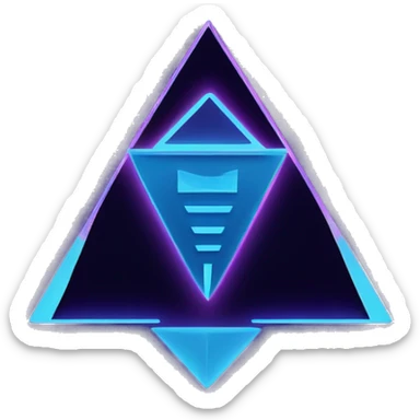 Image features a digital, futuristic style with a dark background and a glowing, neon blue logo and text. The logo is triangular with a stylized 'T' and 'D' merged together, forming a sharp, geometric shape. sticker