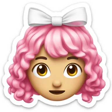 Pink heat with white bow sticker