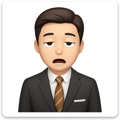 Change the facial expression to bored, keeping the same style as the reference image. sticker