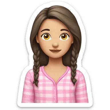 Girl named Maura long dark hair deer face pink pjs  sticker