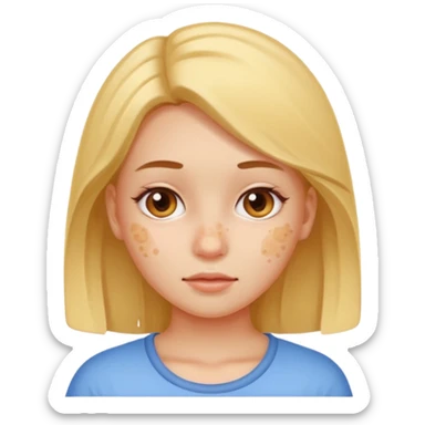 Girl with acne skin sticker
