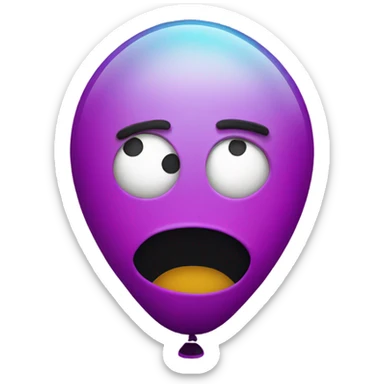 colorful Ballon with worry face sticker