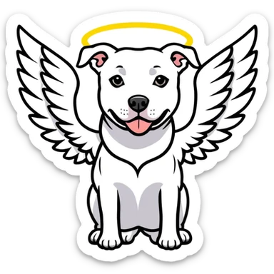 Pitbull with wings and halo sticker