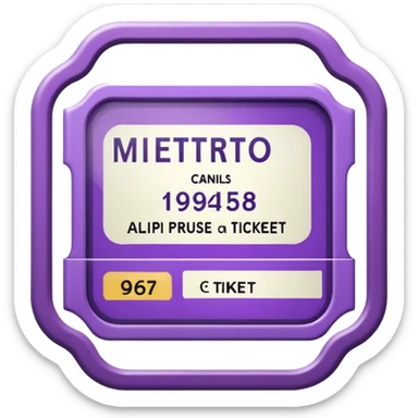 Parisien metro purple ticket  sticker