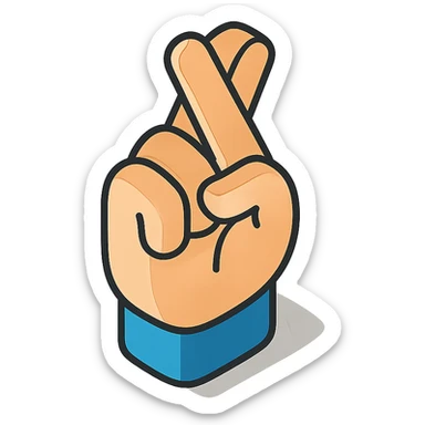 cross fingers sticker