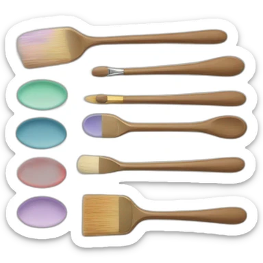 elegant painting palette sticker
