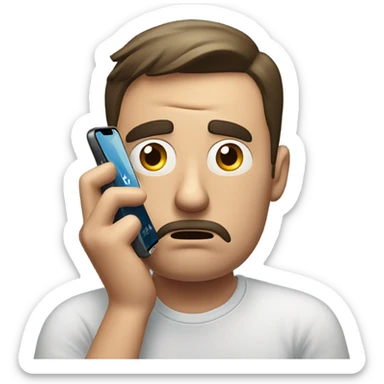 man is stressed because so many people unfollowed him on instagram sticker