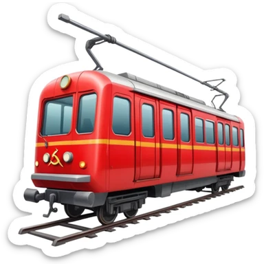 Soviet metro train with hammer and sickle symbol sticker