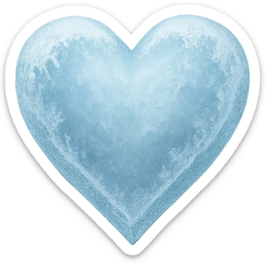 heart with a frosted ice effect, digital illustration, no background sticker