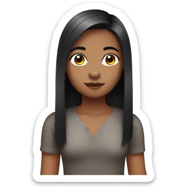 mixed child girl with straight hair sticker