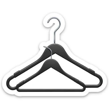 one black clothed clothing hanger sticker