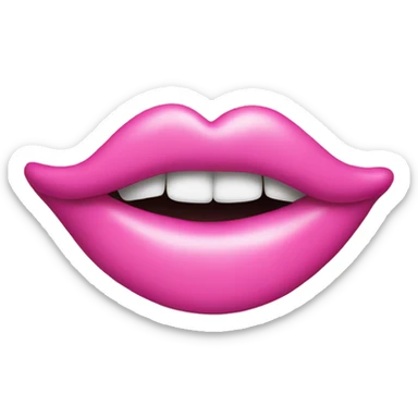 pink kiss print sticker
