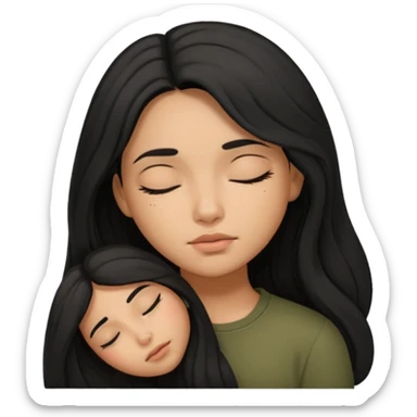 Portugal girl black long hair sleepy êtes sticker