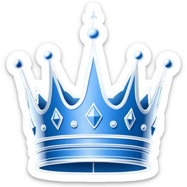 side view of a blue blueprint plan with the sketch of a crown in white lines sticker