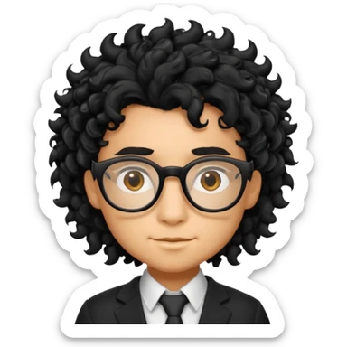 Un dragón con LENTES negros CABELLO COLOCHO Y CON FLOW  sticker