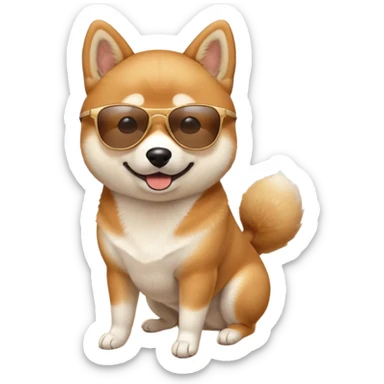 Shiba Jasper on the beach  sticker