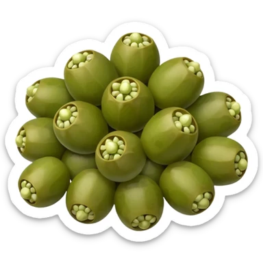 a small pile of capers, simple, clear sticker