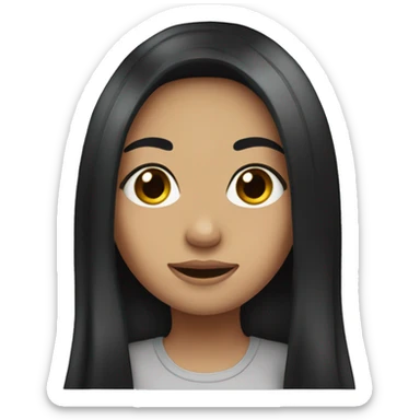 Pretty girl with long black hair sticker