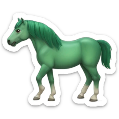 horse with a turtle like body and soft green fur sticker