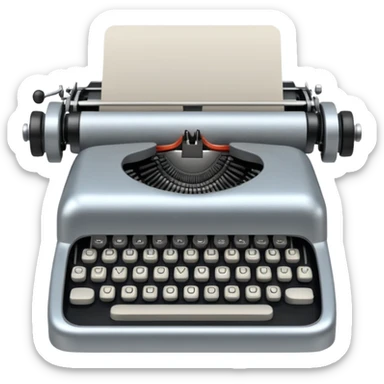 robot typewriter emoji classic typewriter shape sticker