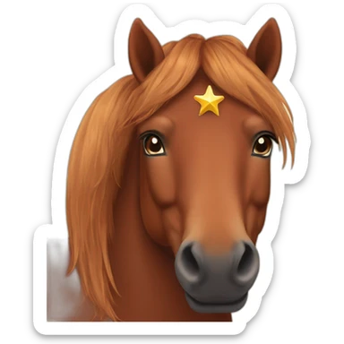 One Red brown icelandic horse with star in forehead sticker