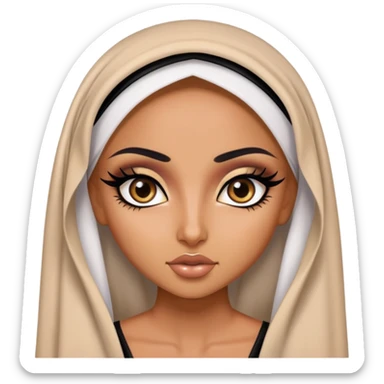 arabian, pretty eyes, black eyeliner, pretty bratz baddie sticker