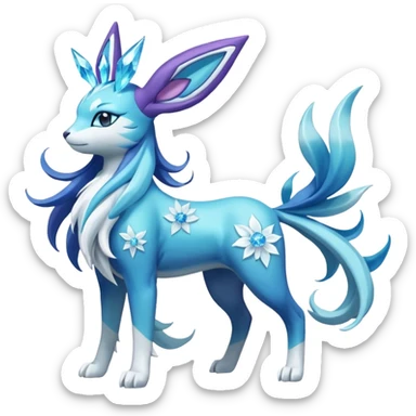 Suicune-Aurorus-Glaceon-Meganium-fusion (full body) sticker