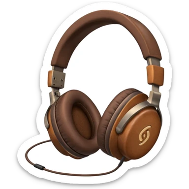 Brown headphones beats sticker