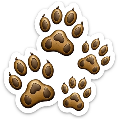 3- legged dog paw prints. The missing leg is in the left rear sticker