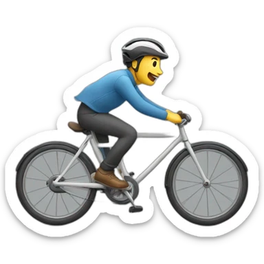 a car riding a bicycle sticker