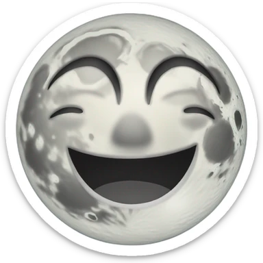 full moon with face ios sticker