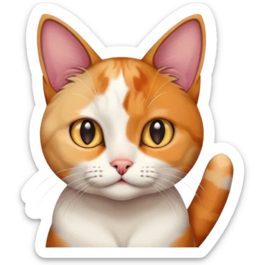 Cat holding its ear listening sticker