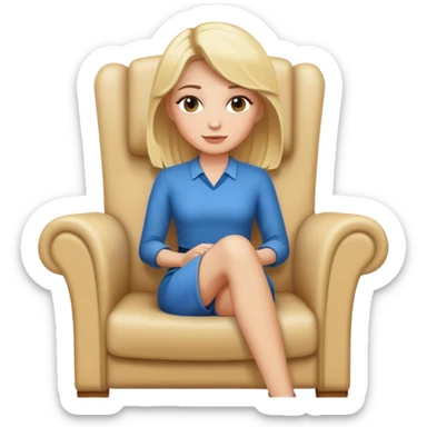 Blonde woman sitting in a chair sticker