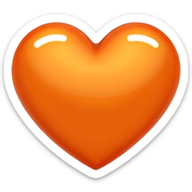 heart with a metallic orange finish sticker