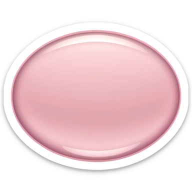 light pink metallic 3d oval shape sticker