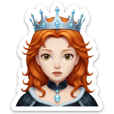 ice black queen with ginger hair sticker