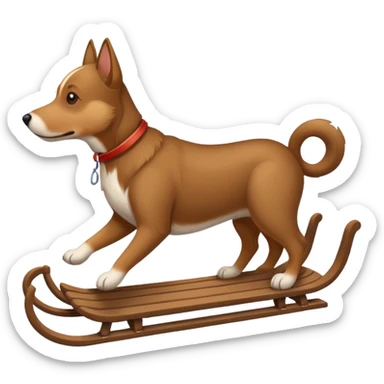 sled drives by dog sticker