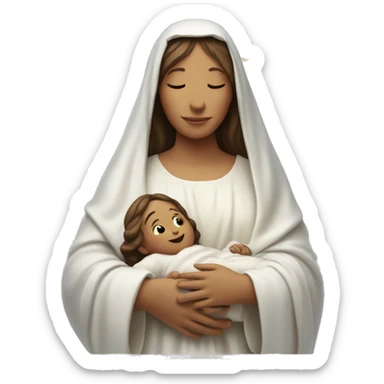 Maria mother of Jesus with Jesus in hands white skin sticker