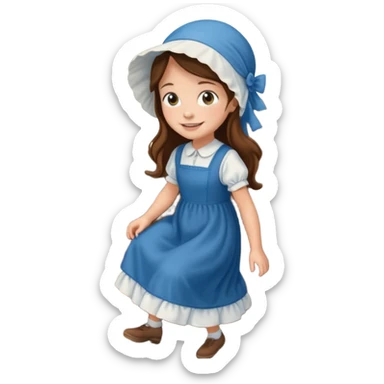 AMISH GIRL SLIDER DOWN STAIRS sticker