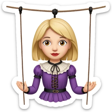 Icon for Puppet Theater: a girl puppet on strings sticker