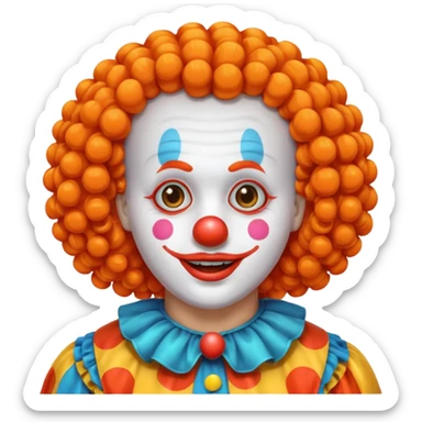 clown wig hair only sticker