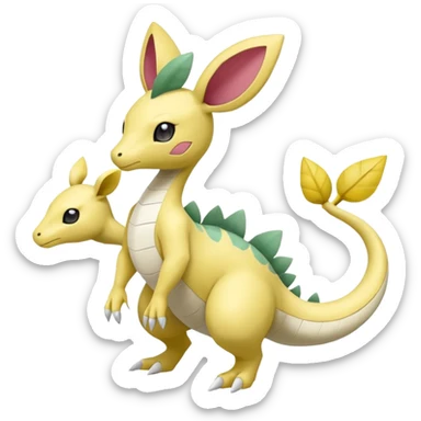 Leavanny-Gallade-Ampharos-Inteleon-Nidoqueen-Fakémon-Pokémon-hybrid-fusion-creature, full body sticker