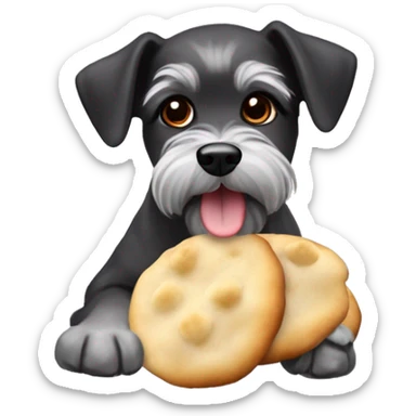 Miniature schnauzer eating pierogis sticker