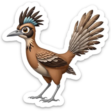 realistic roadrunner bird emoji, running sticker