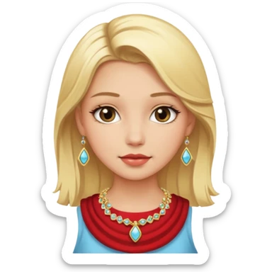 blonde girl with jewelry sticker
