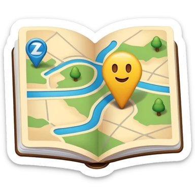 Map Pin / Location Marker on a guidebook sticker