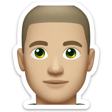 michael scofield with green eyes and white one sticker